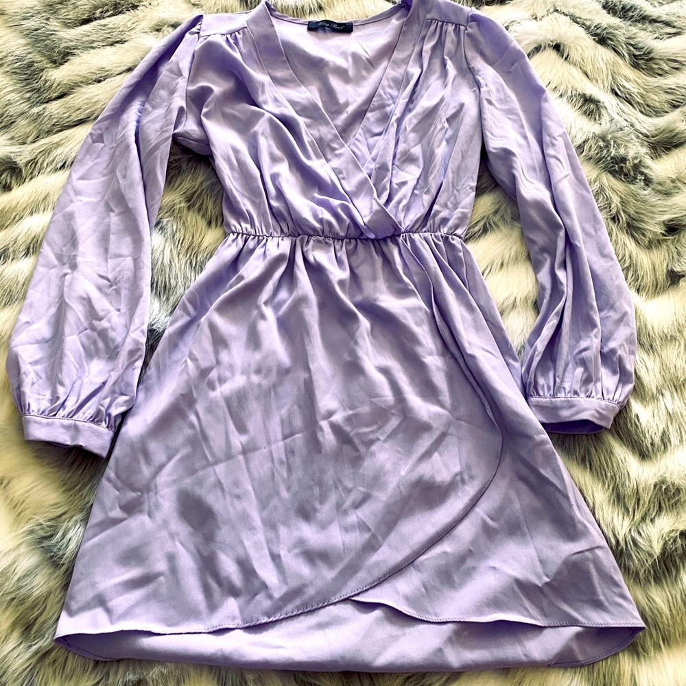 Lavender Tulip Hem Dress by Honey Punch